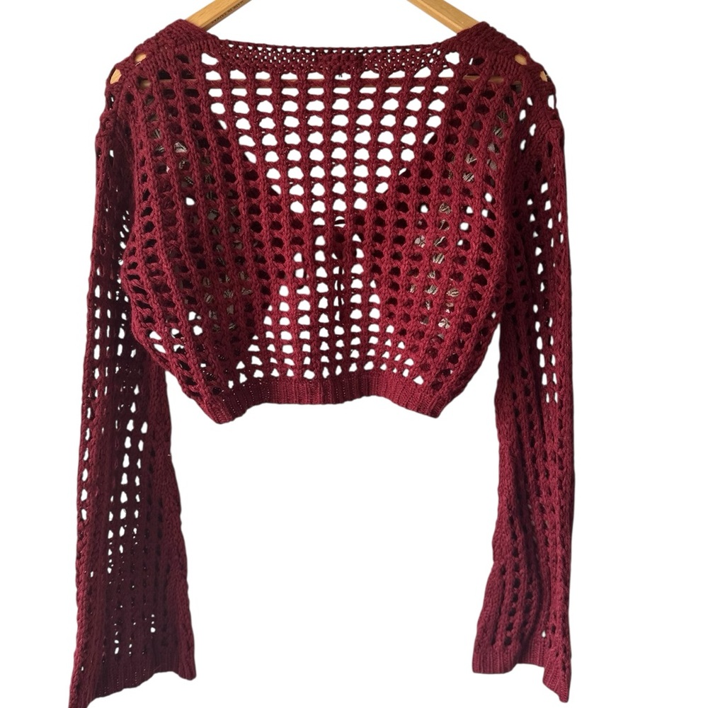 Earthbound Trading Co. Crochet Embroidered Cardigan - Picture 7 of 9